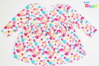 F&F pink mintás fehér pamut ruha/tunika 74 5-Újszerű