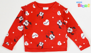 Disney Minnie mintás piros vékony pulóver 74 5-Újszerű