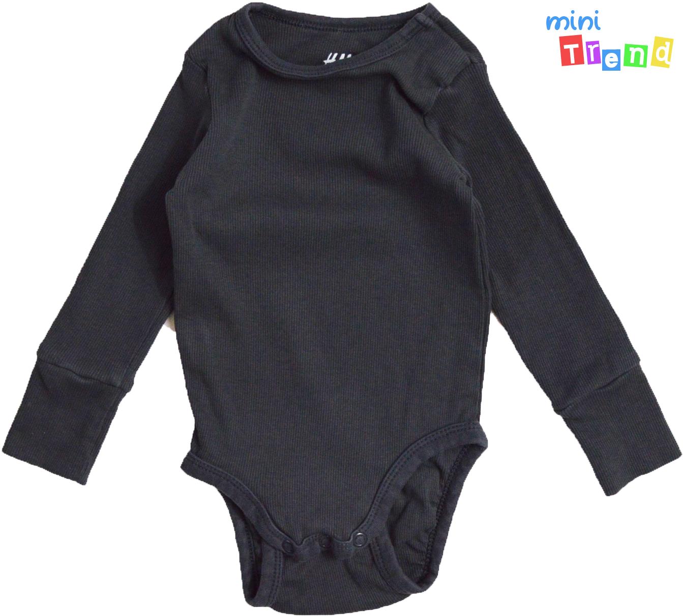 H&M szürke bordás body 4-6év 4-Hbiátlan