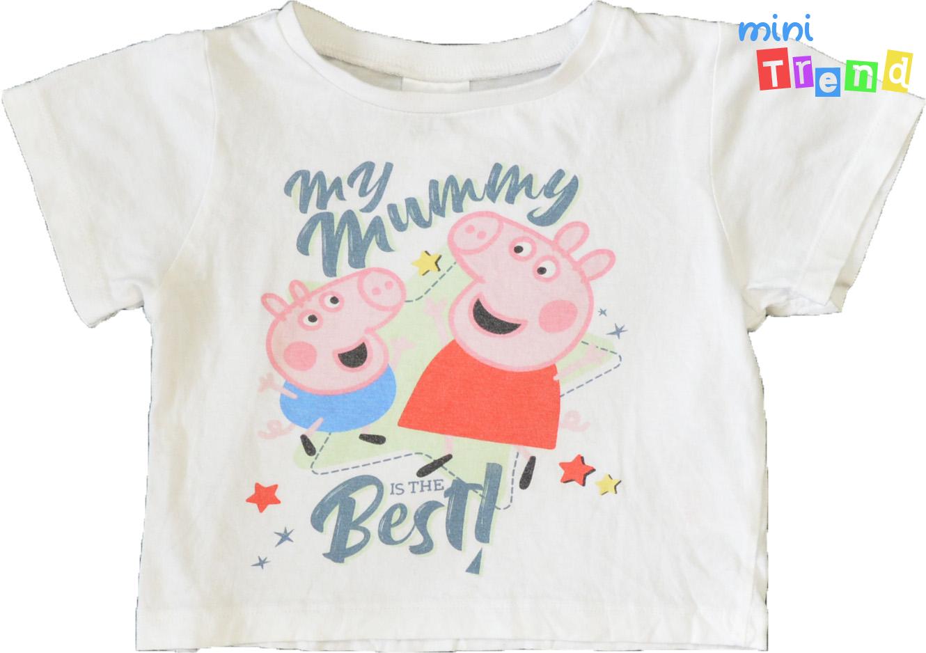 Peppa fehér felső 74-80 3-Jó állapot
