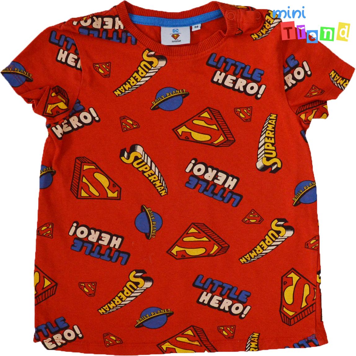 Superman mintás piros póló 98 4-Hibátlan