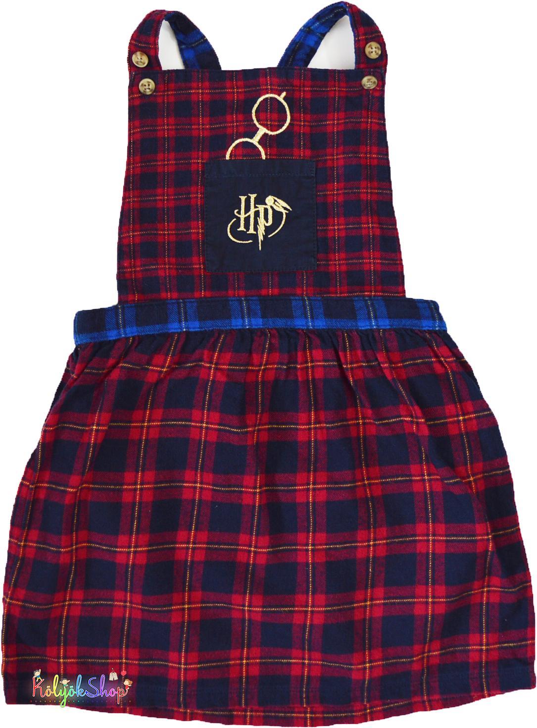 M&S Harry Potter bordó kockás flanel ruha 2-3év 4-Hibátlan
