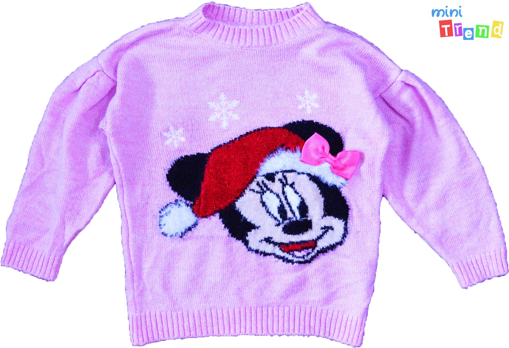 Tu Minnie rózsaszín kötött pulóver 4év 3-Jó állapot
