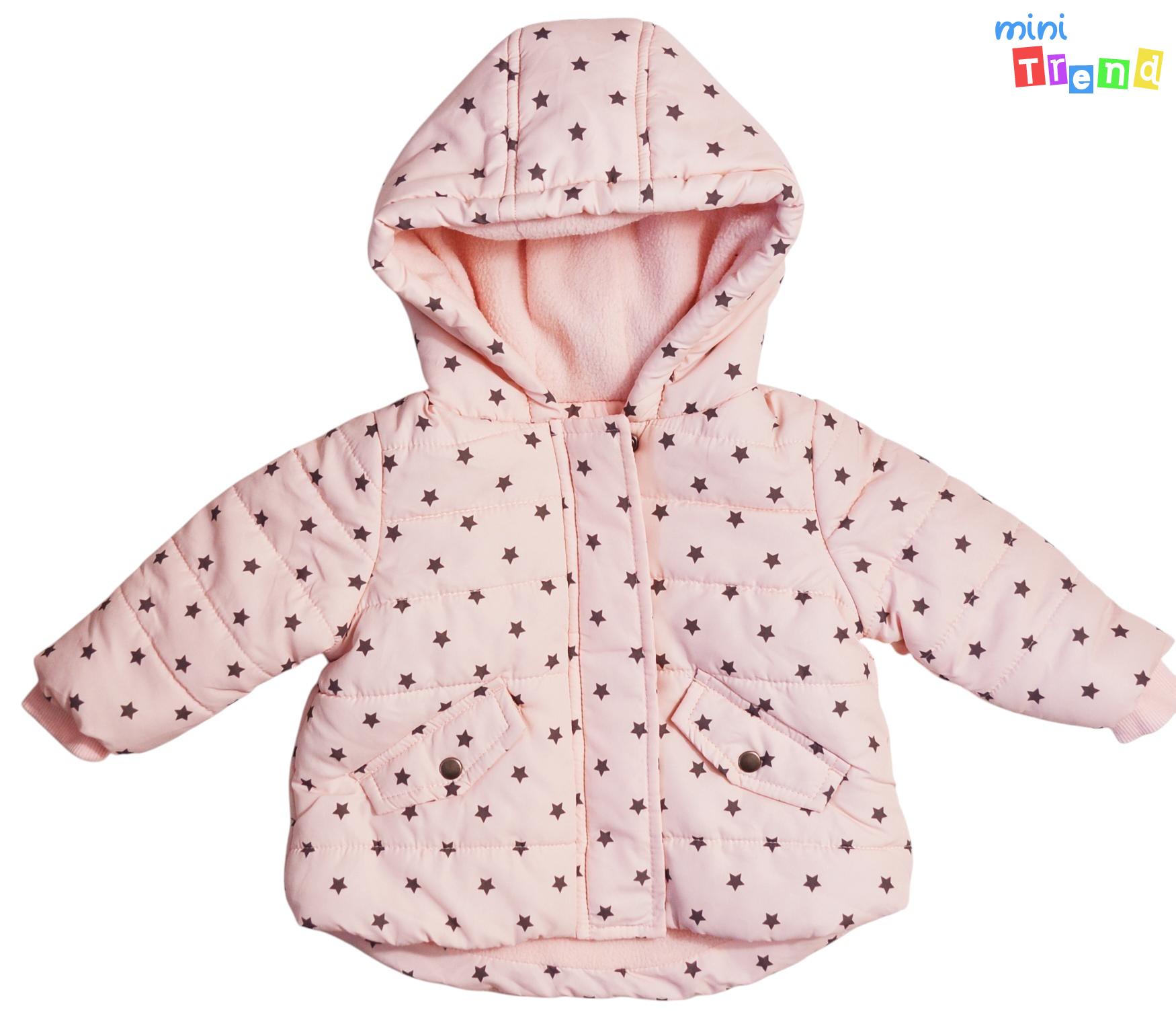 River Island csillag mintás rózsaszín, belül polár kabát 685-Újszerű