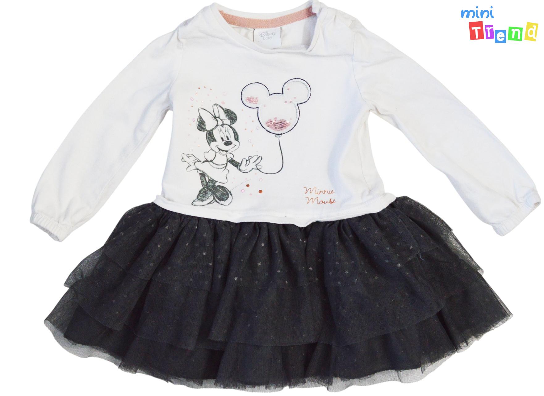 F&F Minnie fehér-szürke tüllös ruha 80 4-Hibálan
