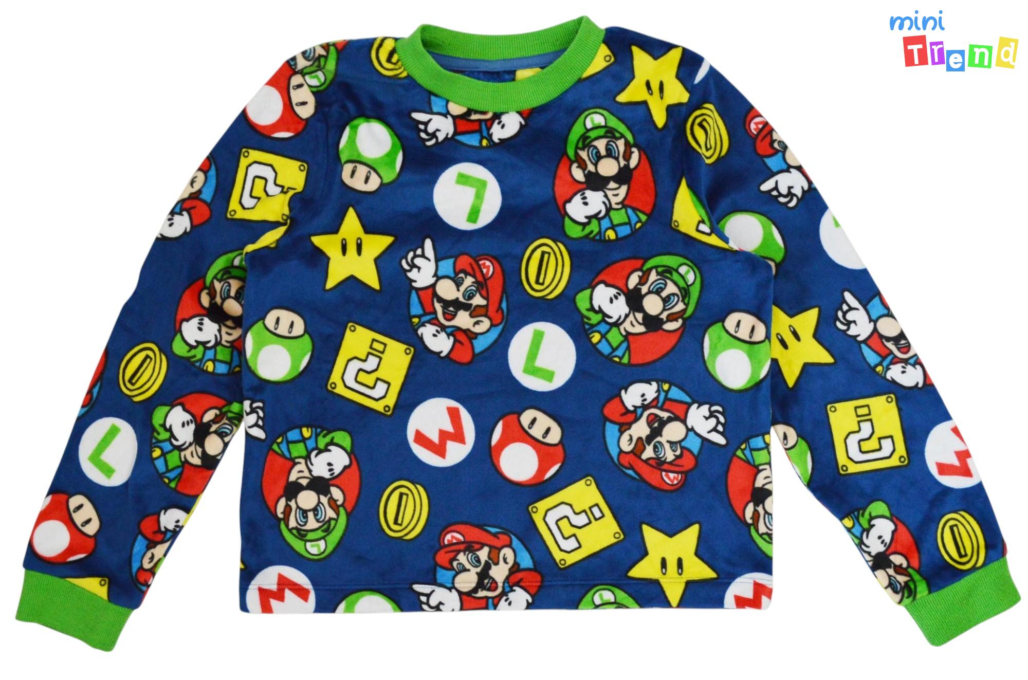 M&Co Super Mario mintás kék polár felső 7-8év 4-Hibátlan