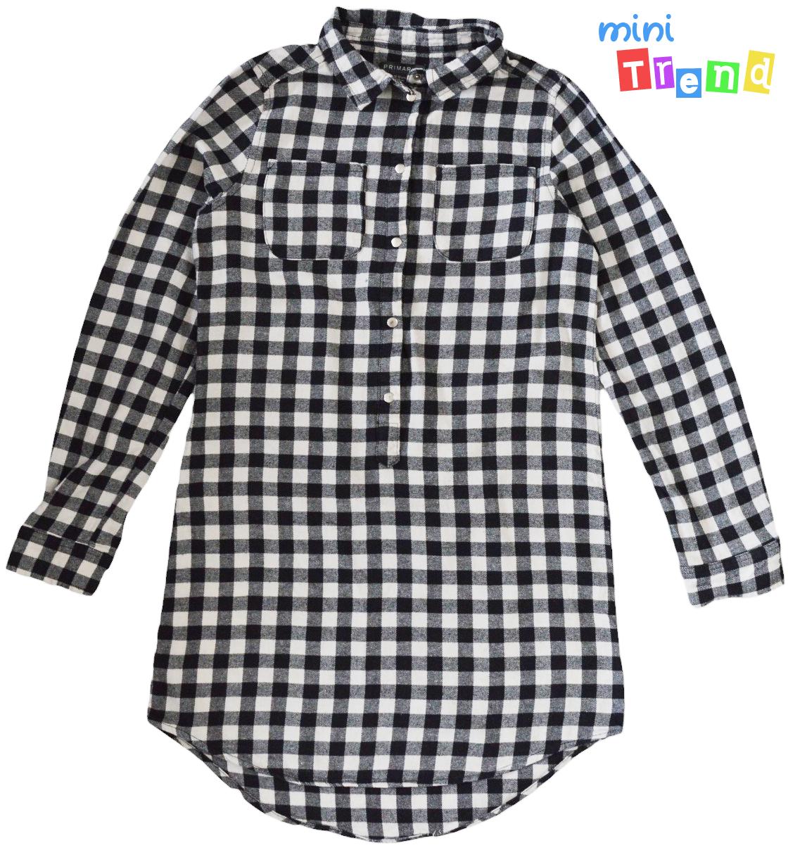 Primark fekete-fehér kockás flanel ruha 12-13év 4-Hibátlan