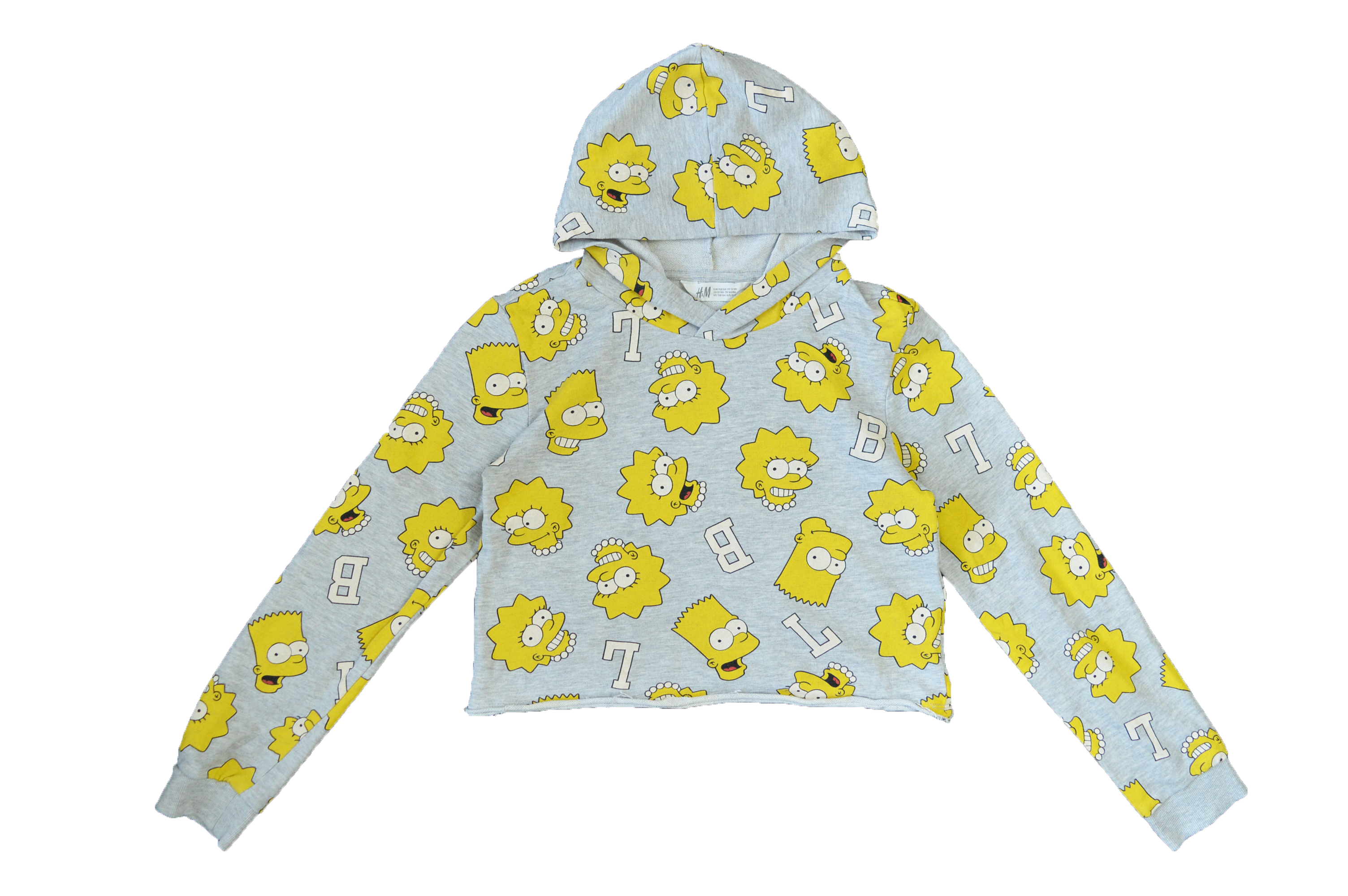 H&M Simson család mints szürke rövid derekú pulóver 12-14év 4-Hibátlan