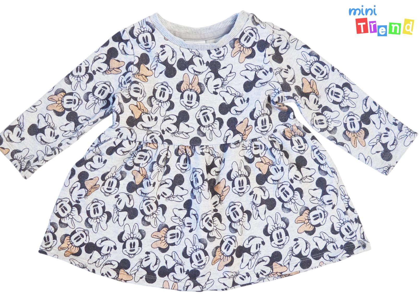F&F Minnie mintás szürke pulóver anyagú ruha 74 4-Hibátlan
