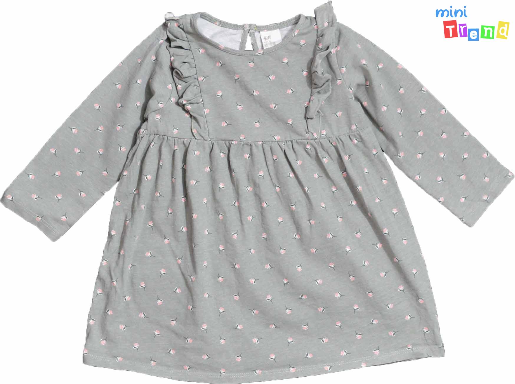 h&M virág mintás szürke ruha 86 4-Hibátlan