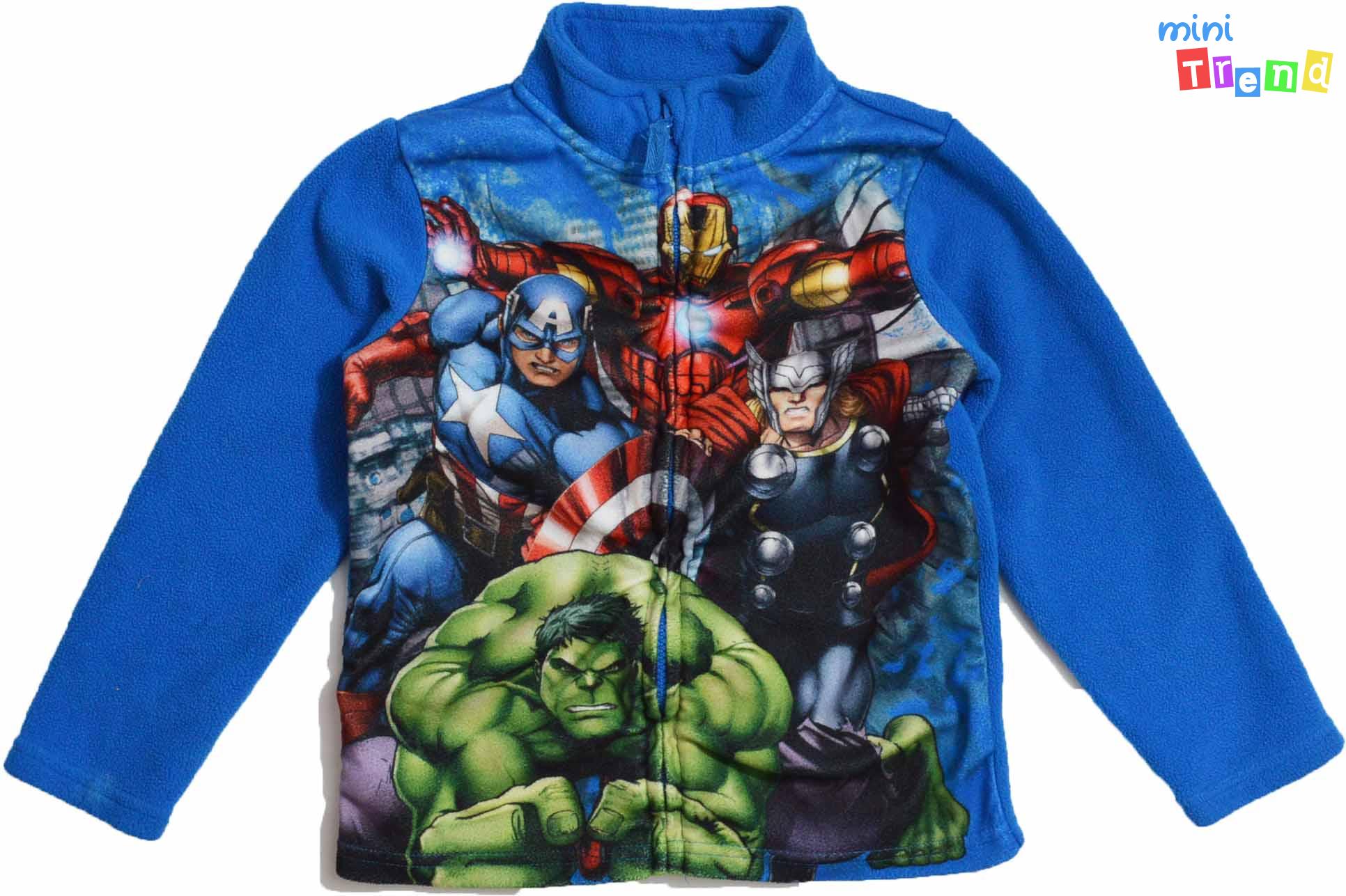 Marvel kék polár cipzáras pulóver 5-6év 3-Jó állapot