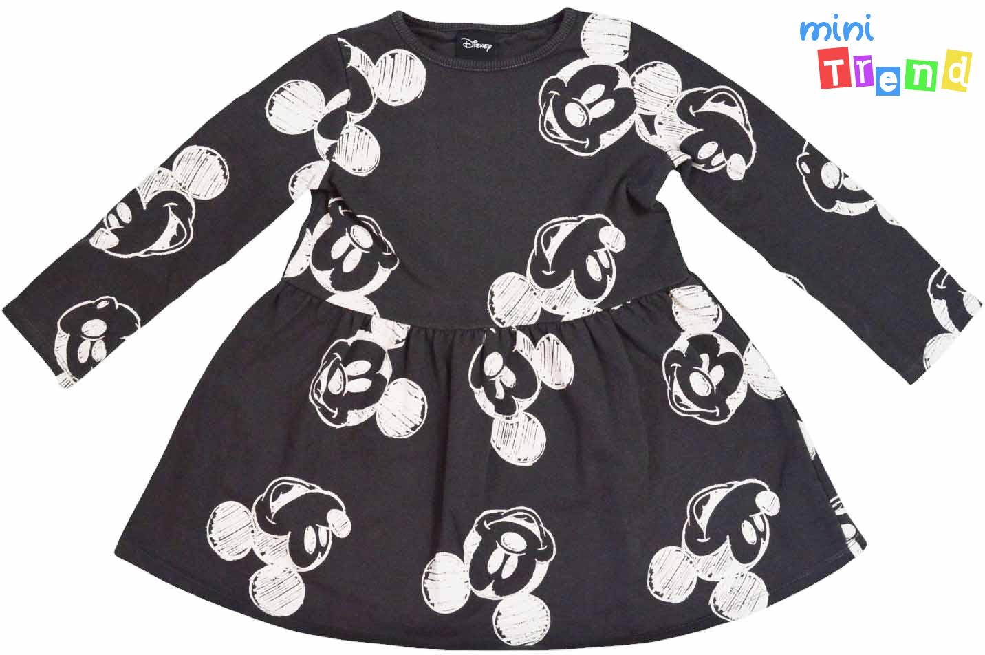 F&F Mickey mintás szürke pulóver anyagú ruha 5-6év 4-Hibátlan