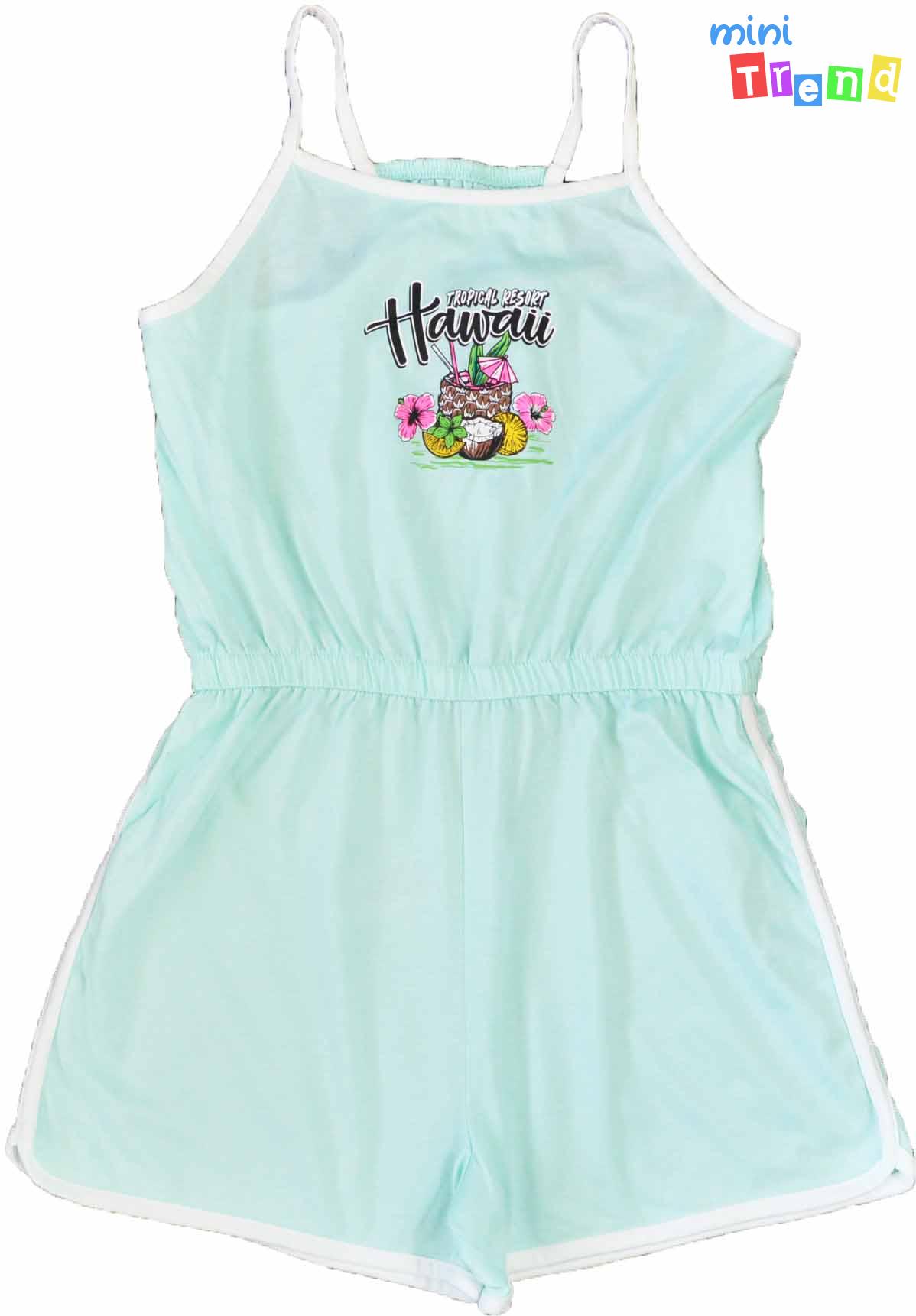 Primark mintás világoskék playsuit 12-13év 5-Újszerű