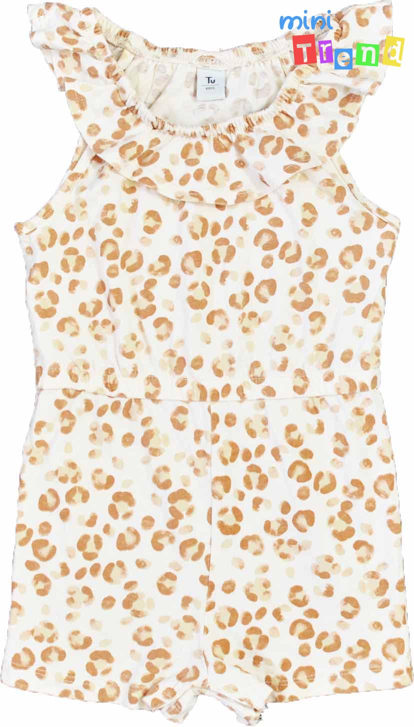 Tu leopárd mintás drapp playsuit 2-3év 4-Hibátlan