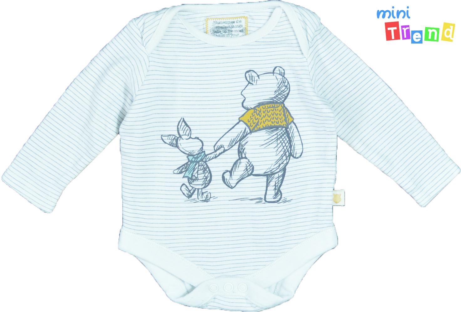 F&F Micimackó csíkos fehér body 62 4-Hibátlan