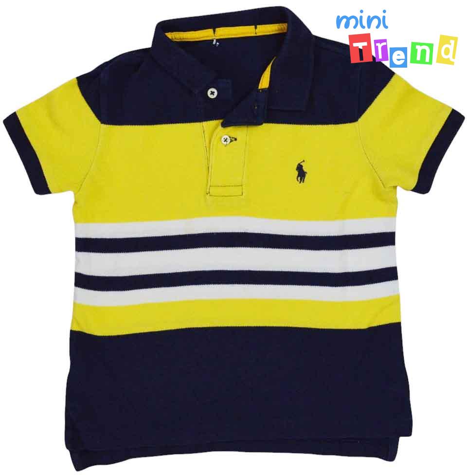 Ralph Lauren sárga-sötétkék ingpóló 3év 2-Játszós(foltos)