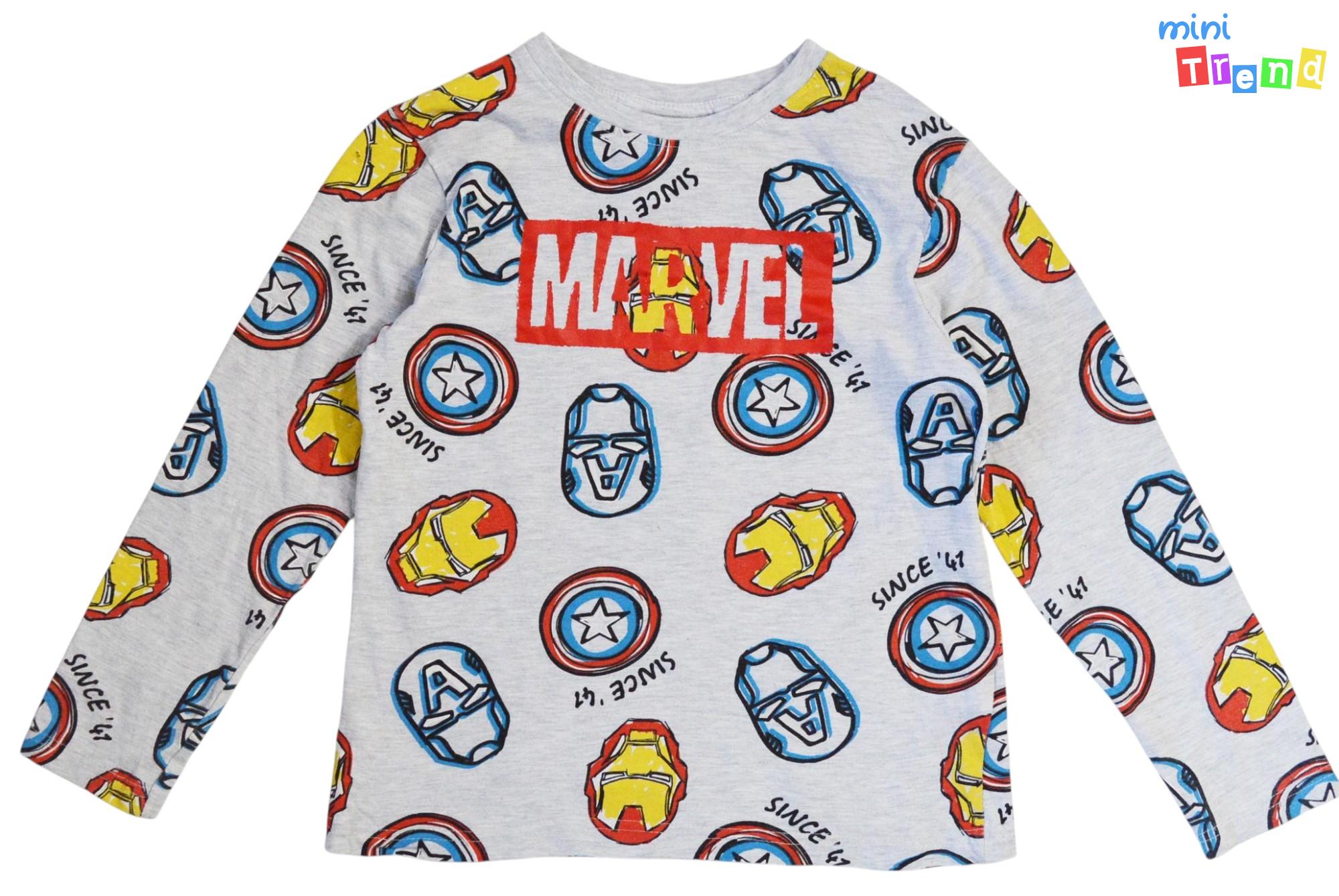 Primark Marvel mintás szürke felső 7-8év 3-Jó állapot