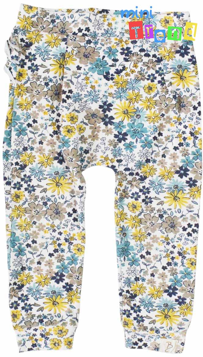 George sárga-kék virág mintás fehér leggings 80 4-Hibátlan