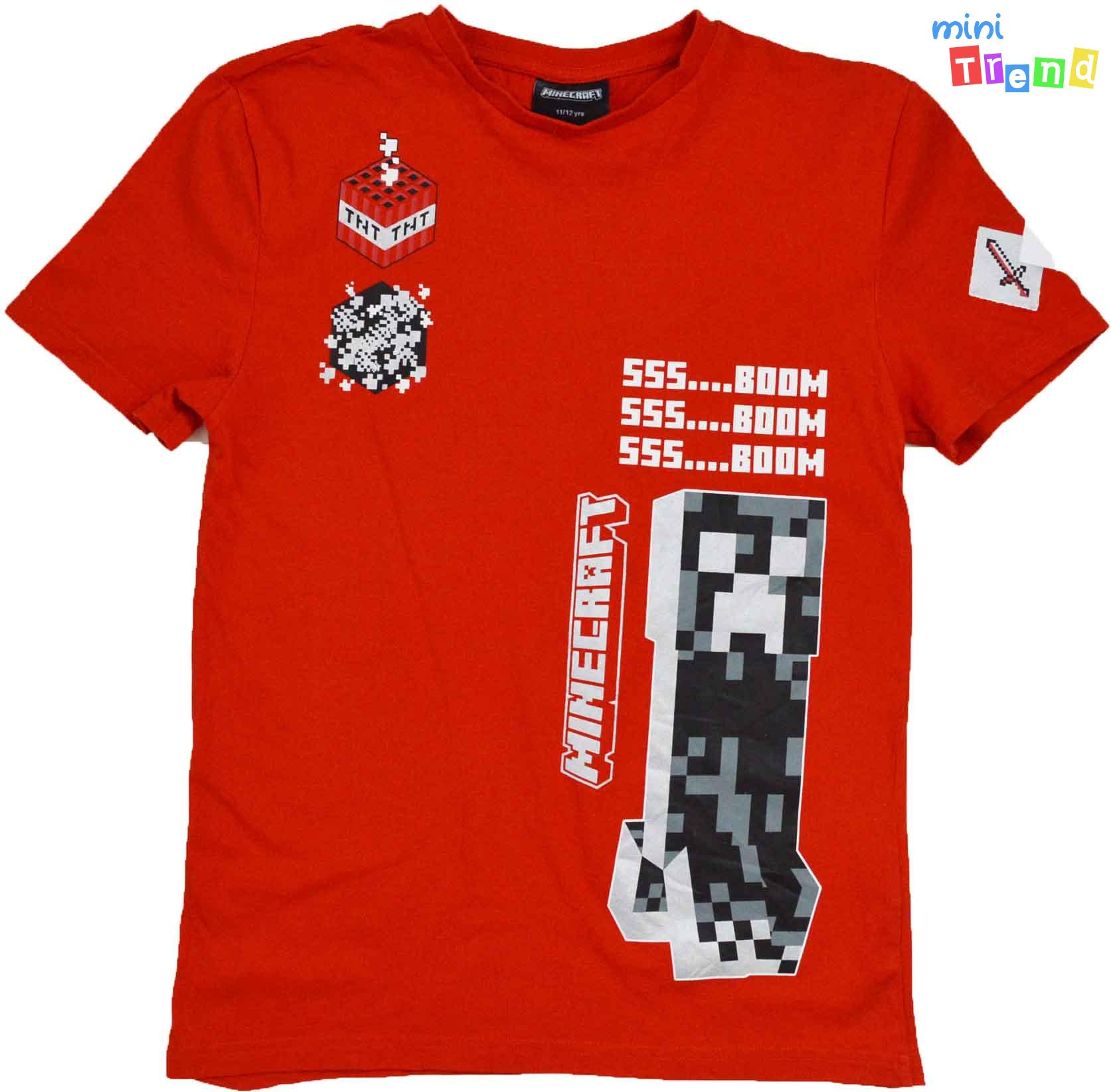 F&F Minecraft piros póló 11-12év 4-Hibátlan