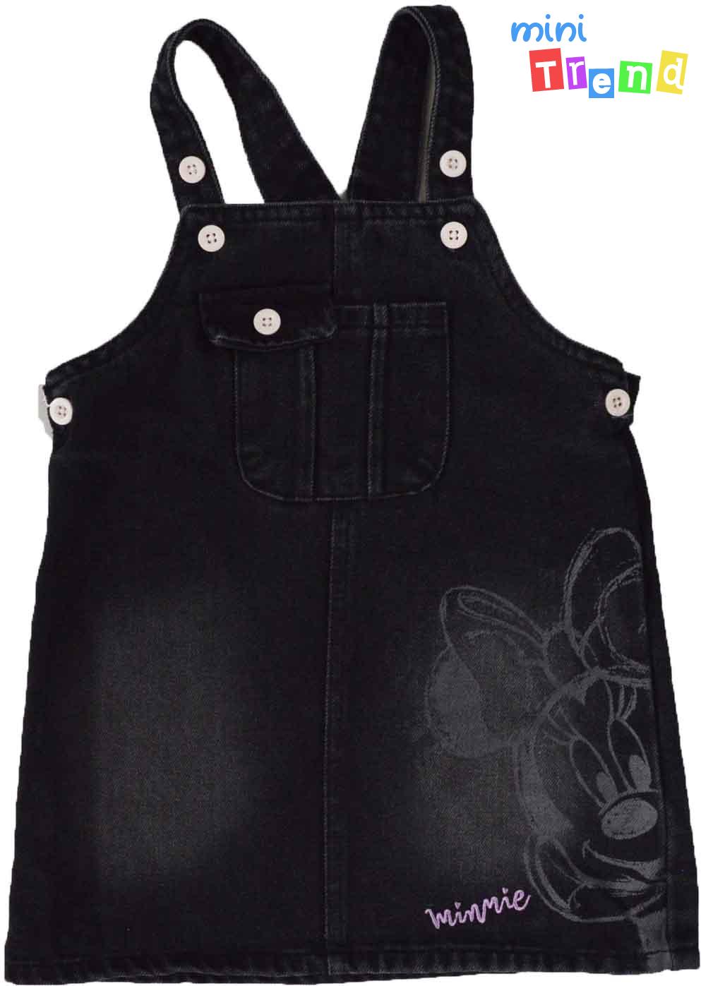 Denim Co. Minnie fekete farmer kantáros ruha 80 4-Hibátlan