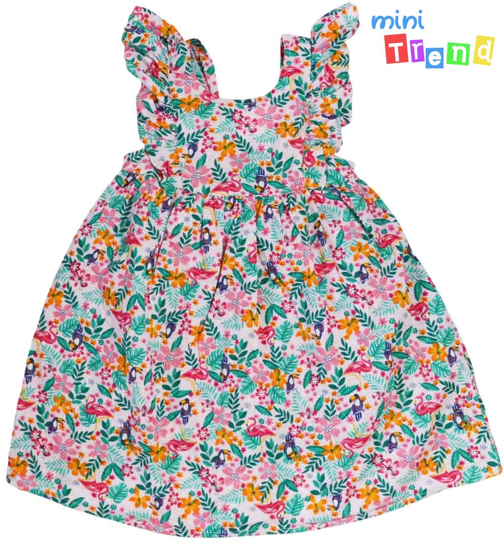 Primark színes mintás rózsaszín ruha 4-5év 4-Hibátlan