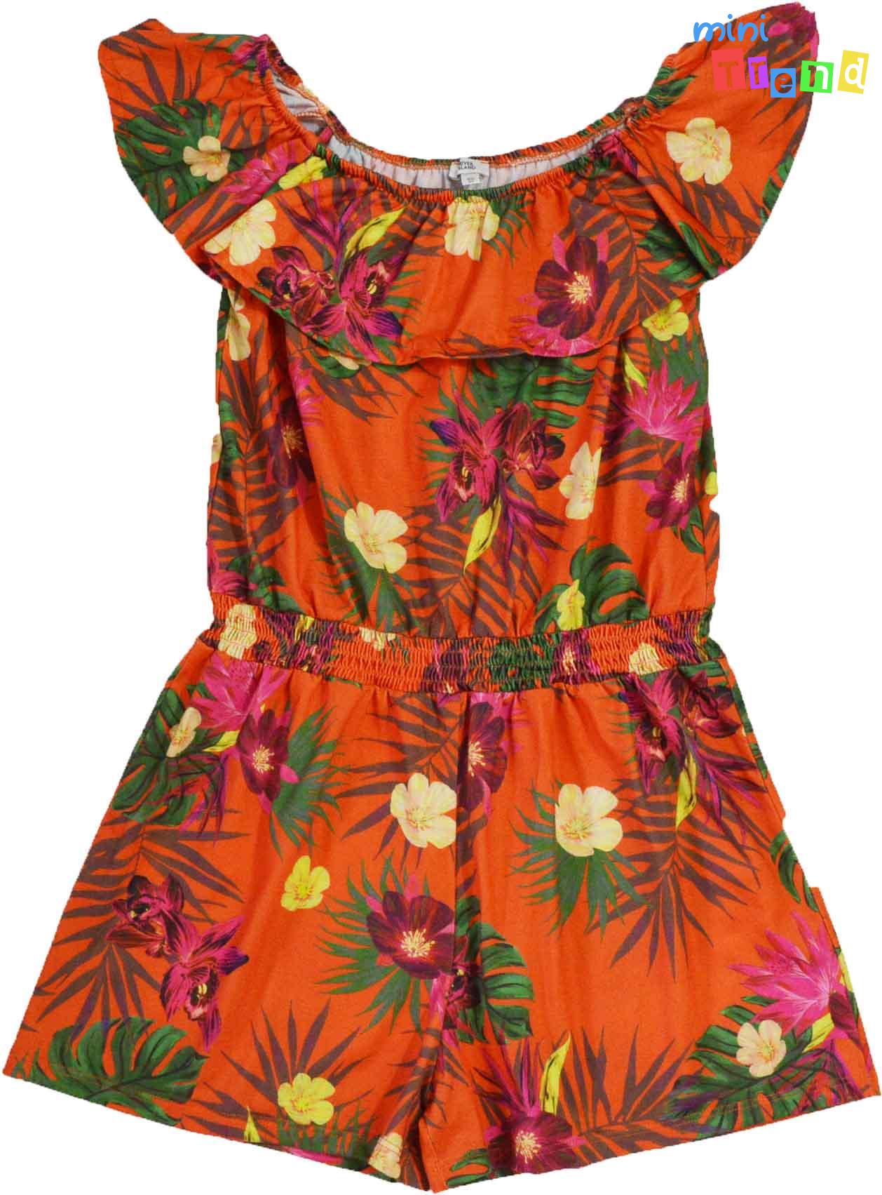 River Island mintás narancs playsuit 11-12év 4-Hibátlan