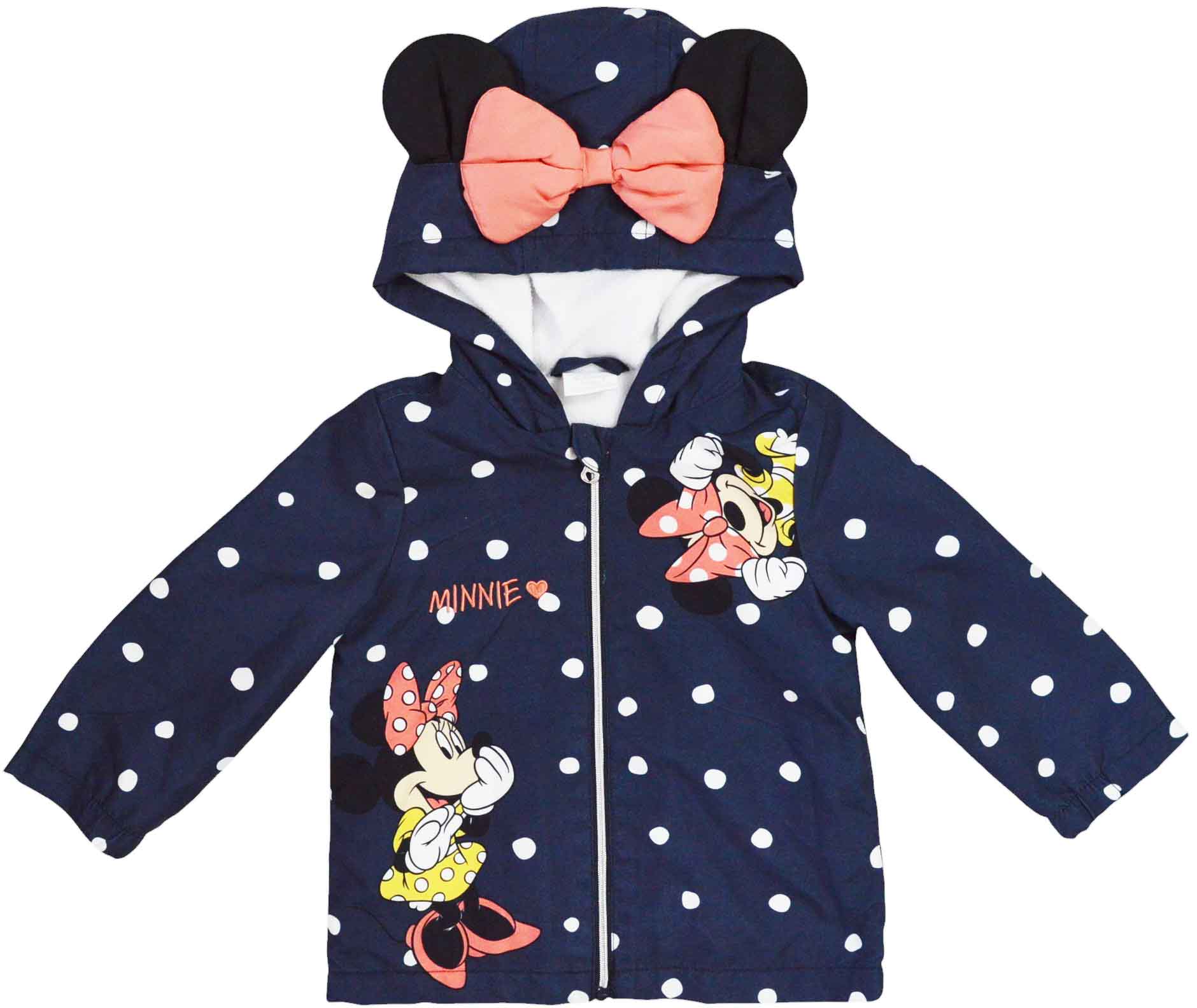 F&F Minnie sötétkék pöttyös, belül csak polár bélelt kabát 80 4-Hibátlan
