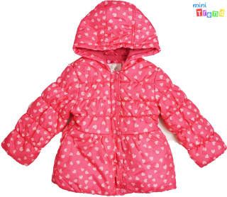 Mi szívecske mintás rózsaszín, belül polár könnyű kabát 92 4-Hibátlan(pici folt)