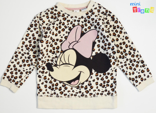 H&M Minnie mintás leopárd drapp pulóver 98 5-Újszerű