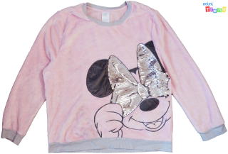 Disney Minnie flitteres rózsaszín polár felső L 4-Hibátlan