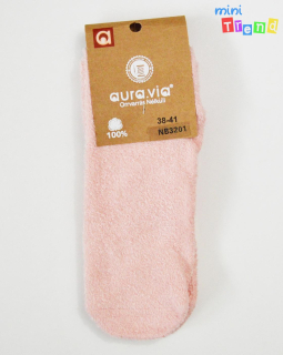 Rózsaszín froté zokni, csúszásgátló talppal 35-38