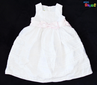 Fehér-rózsaszín csipkés, szatén ruha 92 4-Hibátlan