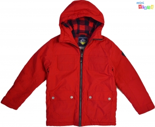 Next piros, belül polár vékonyabb téli kabát 10év' 4-Hibátlan(kis elszíneződés)
