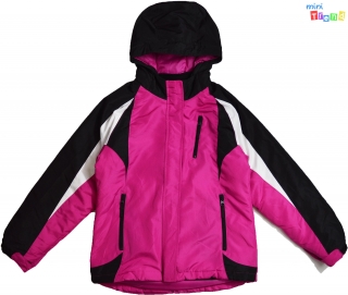 Place pink-fekete, kicipzározható bélésű téli kabát 14év 5-Újszerű