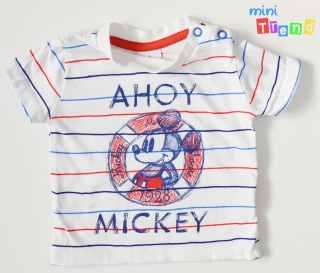 Disney Mickey csíkkos fehér póló 56 4-Hibátlan