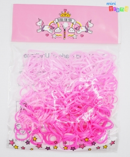 Rózsaszín szilikon hajgumi csomag