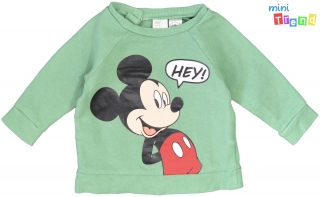 H&M Mickey zöld pulóver 68 4-Hibátlan
