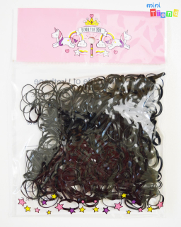 Fekete szilikon hajgumi csomag