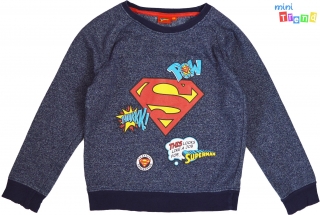 Superman kék pulóver 128 3-Jó állapot