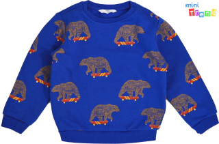 M&S medve mintás kék pulóver 3-4év 4-Hibátlan