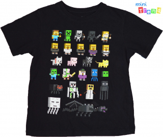Minecraft fekete póló 8-9év 3-Jó állapot