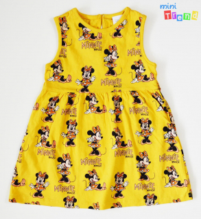 F&F Minnie mintás mustár ruha 86 6-Új(címke nélküli)