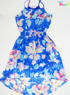 H&M virágos kék muszlin ruha 8-9év 4-Hibátlan