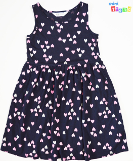 H&M szívecske mintás sötétkék ruha 8-10év 4-Hibátlan