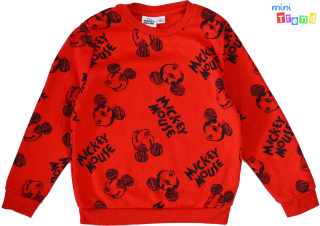 Primark Mickey mintás piros pulóver 6-7év 4-Hibátlan(kis bolyhosodás)