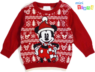 Disney Mickey piros kötött pulóver 74 5-Újszerű