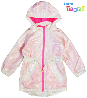 Matalan gyöngház fényű, belül pink hálós bélésű kabát 5év 4-Hibátlan