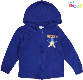 Disney mickey kék cipzáras pulóver 86-92 3-Jó állapot