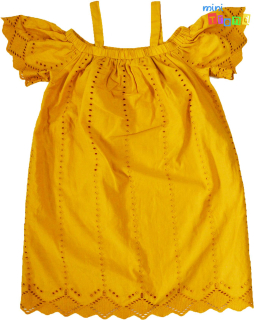 Primark mustár hímzett ruha 9-10év 4-Hibátlan