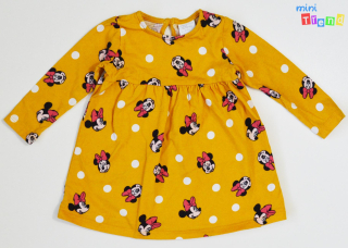 F&F Minnie mintás sárga ruha 74 4-Hibátlan